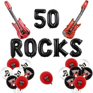 48 Pieces Rock and Roll Party Balloons Decoration, 12 Inch Latex Party  Balloon for Music Theme Decorations 1950's Birthday Party Supplies 50s 60s  Rock