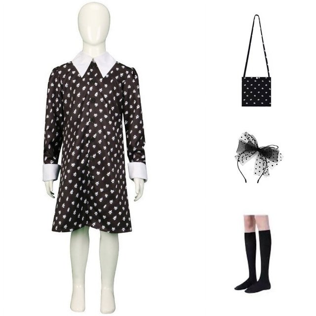 Adams Robe Sauce cos Famille Robe Sauce Noire Wednesday Adams Robe cosplay Famille Adams