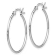 thumbnail image 2 of Auriga Fine Jewelry 925 Sterling Silver Rhodium-plated Polished Hinged Hoop Earrings for Women, 2 of 6