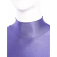 thumbnail image 5 of YONGHS Women's Mock Turtle Neck Long Sleeve Bodysuit Zipper Back Stretchy Gymnastics Dance Leotard Light Purple S, 5 of 7