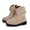 Beige, variant on Xijirk Girls Suede Ankle Boots with Side Zipper and 3D Bow for Fall Outfits and Daily Wear,12-18 Months