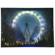 Northlight LED Lighted 'The London Eye' Giant Ferris Wheel Canvas Wall Art 11.75" x 15.75"