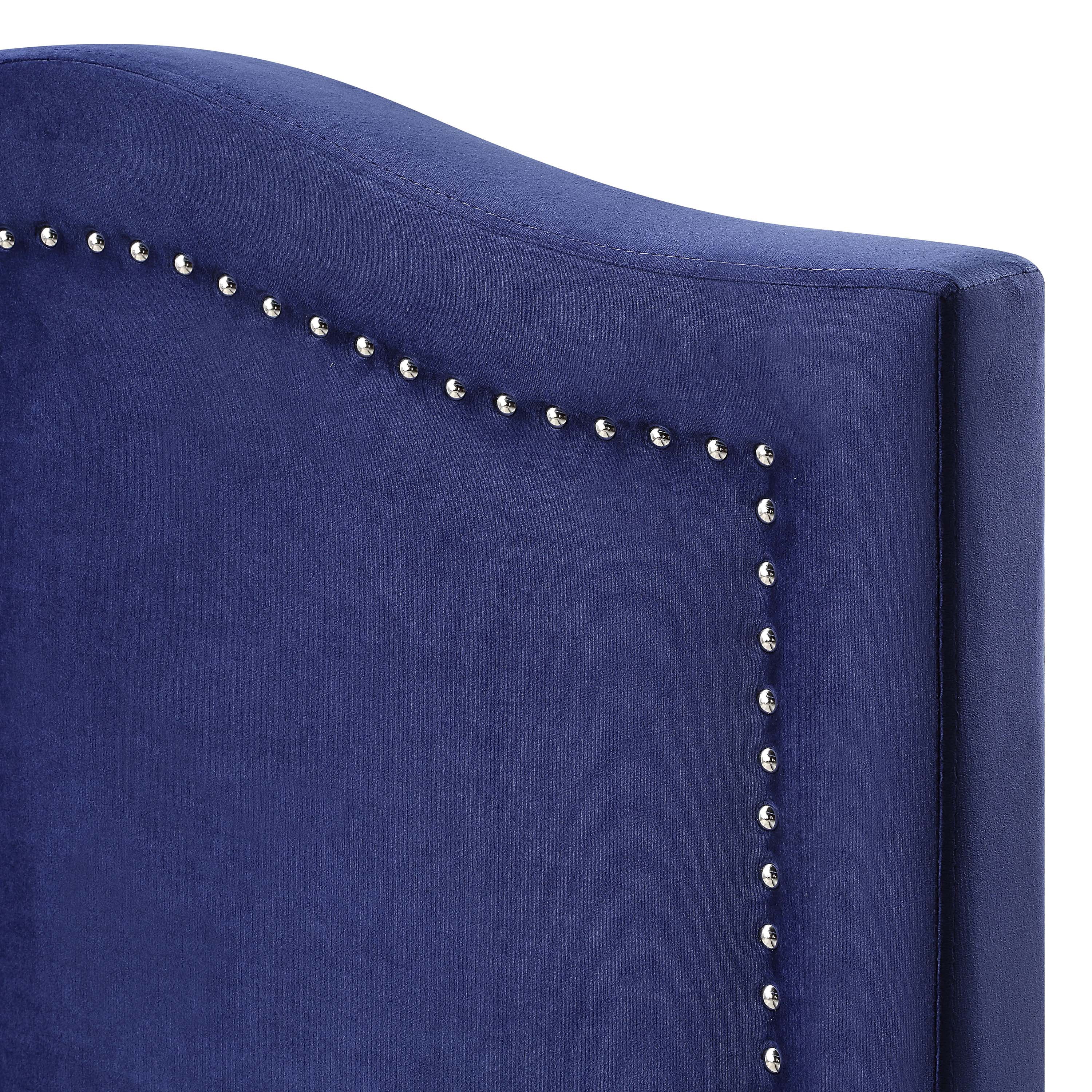 Alameda Fabric Upholstered Queen Bed with Drawers in Navy