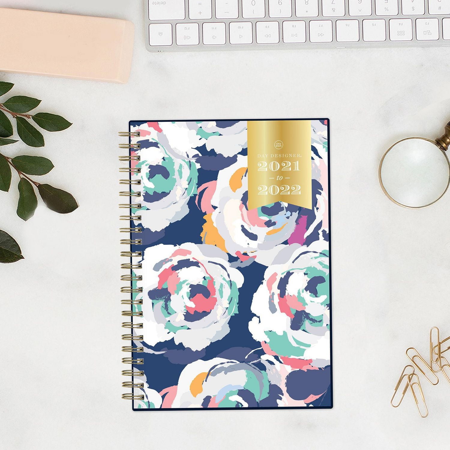 Agenda hebdomadaire/mensuel Day Designer Painterly Blossom, format moyen, année 2021-2022