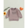 thumbnail image 2 of Bagilaanoe Toddler Baby Girl Casual Sweatshirt Long Sleeve Letter Print Pullover 6M 12M 18M 24M 3T 4T Kids Fall Loose Tee Tops, 2 of 9