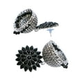 thumbnail image 4 of Crunchy Fashion Bollywood Jewellery Traditional Ethnic Bridal Bride Wedding Bridesmaid Oxidized German Silver Plated Black Jhumka Jhumki Earrings For Women's & Girl's, 4 of 4
