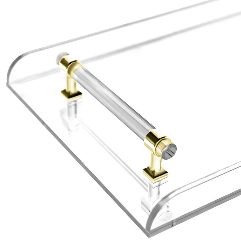 Beelee Bathtub Tray Clear Caddy Rack: Acrylic Tub Tray Shelf with Gold  Rails to Hold Book Phone Candle Wine - Waterproof Bathtub Accessories,  Luxury