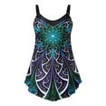 thumbnail image 4 of Women Plus Size Print Strappy Back Tankini Set Two Piece Swimsuits Swimdress, 4 of 9