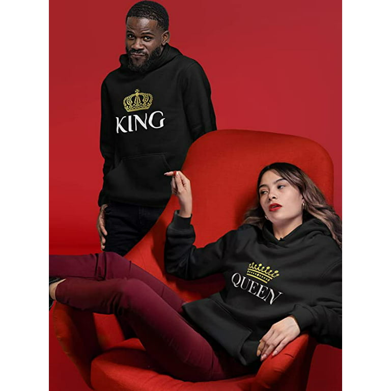 King & Queen Matching Couple Hoodie Set Valentine's Day Gift His