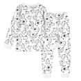 thumbnail image 4 of HCYSFG Boys Halloween Pajama Sets 2 Piece Ghost Print Crew Neck Long Sleeve Shirt Elastic Waist Pants Kids Lounge Outfit Sleepwear, 4 of 5