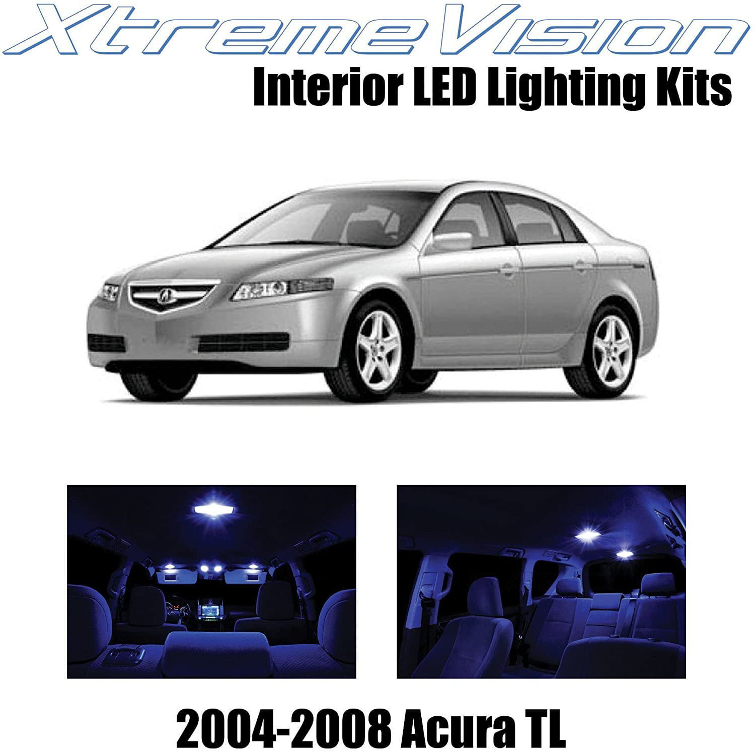 Tool 11 x Premium Blue LED Lights Interior Package Kit for Acura TL 2004-2008 