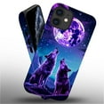 thumbnail image 3 of Punmada Compatible with iPhone 11 Glossy Case For Girl Boy Full Body Protective Hard Shell Esthetics Pattern Purple Moon Wolf, 3 of 7
