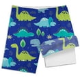 thumbnail image 4 of Hiiyo Big Boys Cartoon Dinosaur Print Compression Liner Swim Trunks Beach Shorts, 4 of 4