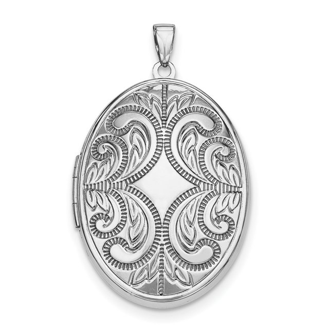 925 Sterling Silver Oval Locket Pendant Charm