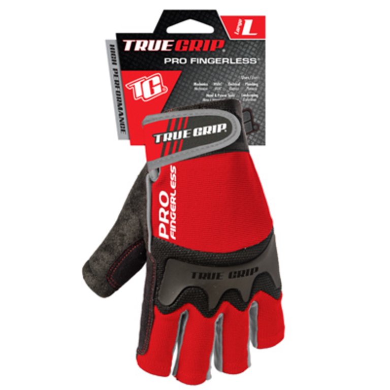 True Grip Leather Work Gloves, Premium Cowhide, Men's Medium