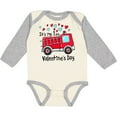 thumbnail image 3 of Inktastic It's My 1st Valentine's Day Fire Truck Boys or Girls Long Sleeve Baby Bodysuit, 3 of 5