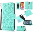 thumbnail image 1 of Compatible for iphoneX/XS Wallet Case,Embossed Mandala Floral Leather Folio Flip Wristlet Shockproof Protective ID Credit Card Slots Holder Cover for iPhone Mint Green, 1 of 9