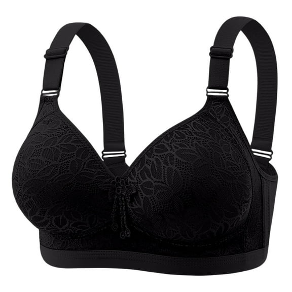 Womens Seamless Wireless Supportive Bra Push Up Comfort Soft No Underwire Full Coverage T-Shirt Bra Black 36