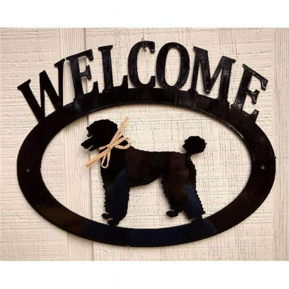 The Lazy Scroll poodlewelcome Poodle Metal Welcome Sign
