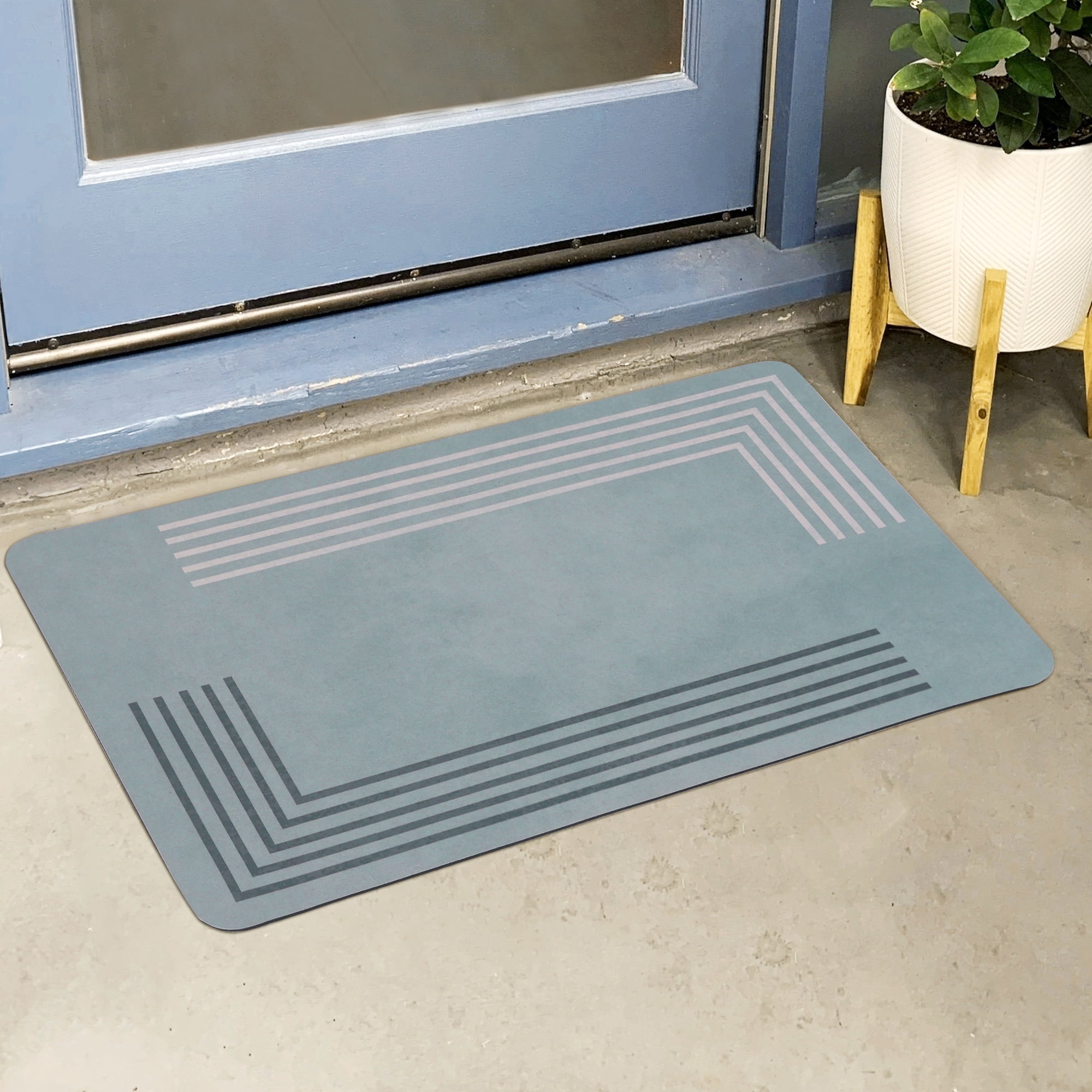 Unique Bargains Doormat Resistant Washable Front Door Shoe Mat for Indoor and Outdoor Geometry-1 18"x28"