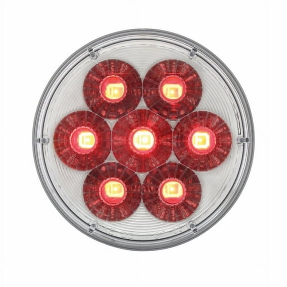 "DOUBLE FURY" 14 LED Reflector 4" Stop, Turn & Tail Light with Dual Color LEDs - Red/Blue LED w/ Clear Lens