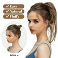 thumbnail image 2 of Chignon en Désordre Pièce de Cheveux Ondulée Extensions de Chignon avec Queues Droites Queue de Cheval Synthétique, 2 of 6