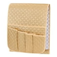 thumbnail image 4 of Deago Sofa Armrest Organizer Non-Slip Arm Chair Bedside Caddy Storage Organizer for Recliner Couch with 5 Pockets for Cell Phone TV Remote Control Magazines (Gold), 4 of 9