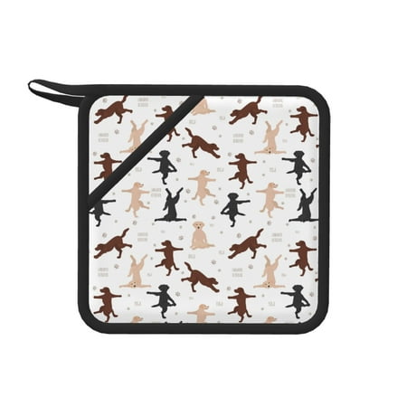 

1 PCS Pot Holders for Kitchen - Heat Resistant Silicone Pot Holders with Hanging Loop Labrador Retriever Dog No.1006 Non Slip Oven Hot Pads Potholders for Decor Baking Cooking Kitchen