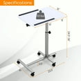 thumbnail image 3 of Gymax Height Adjustable Mobile Laptop Desk Standing Desk on Wheels Tilting Tabletop, 3 of 10