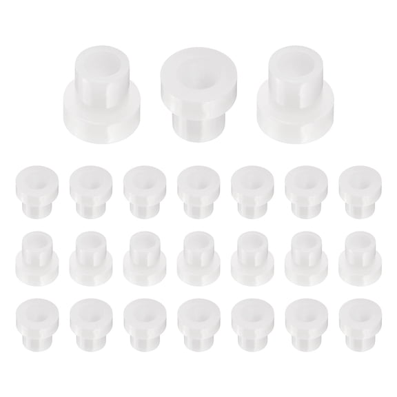 24pcs Flanged Sleeve Bearings Plastic Bushings ID 4mm x OD 6mm x Length 8mm Nylon Bushings, White