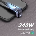 thumbnail image 3 of Adaptador USB C Polyiccot 180 grados 240 W 8K Video Thunderbolt, 3 of 6
