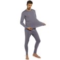 thumbnail image 2 of ViCherub Ropa interior térmica para hombres Calzoncillos largos con forro polar Conjunto térmico superior e inferior Capa base para clima frío Gris S, 2 of 5