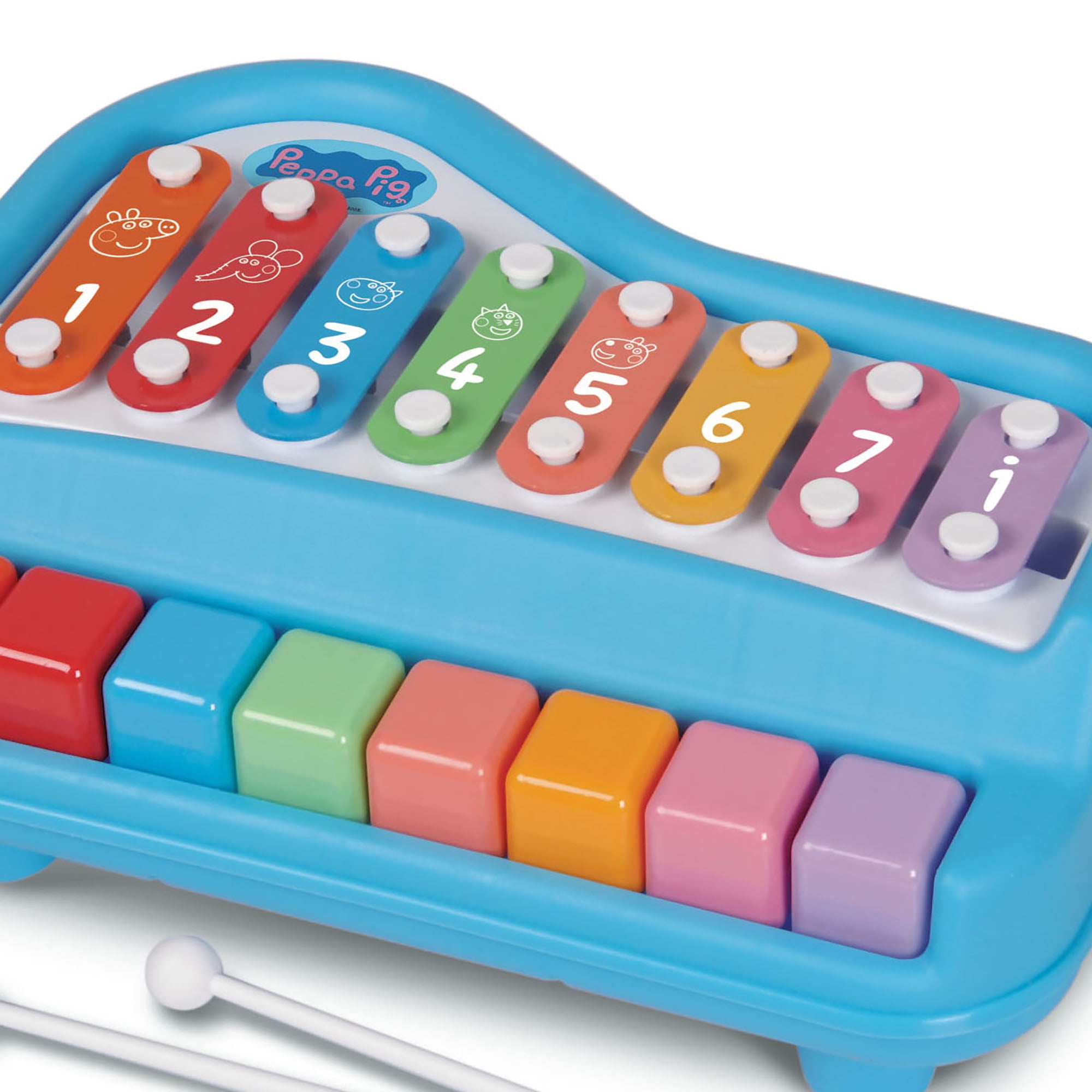 Peppa Pig 2in1 Piano and Xylophone Educational Music Toy for Kids with Song Cards and Mallets