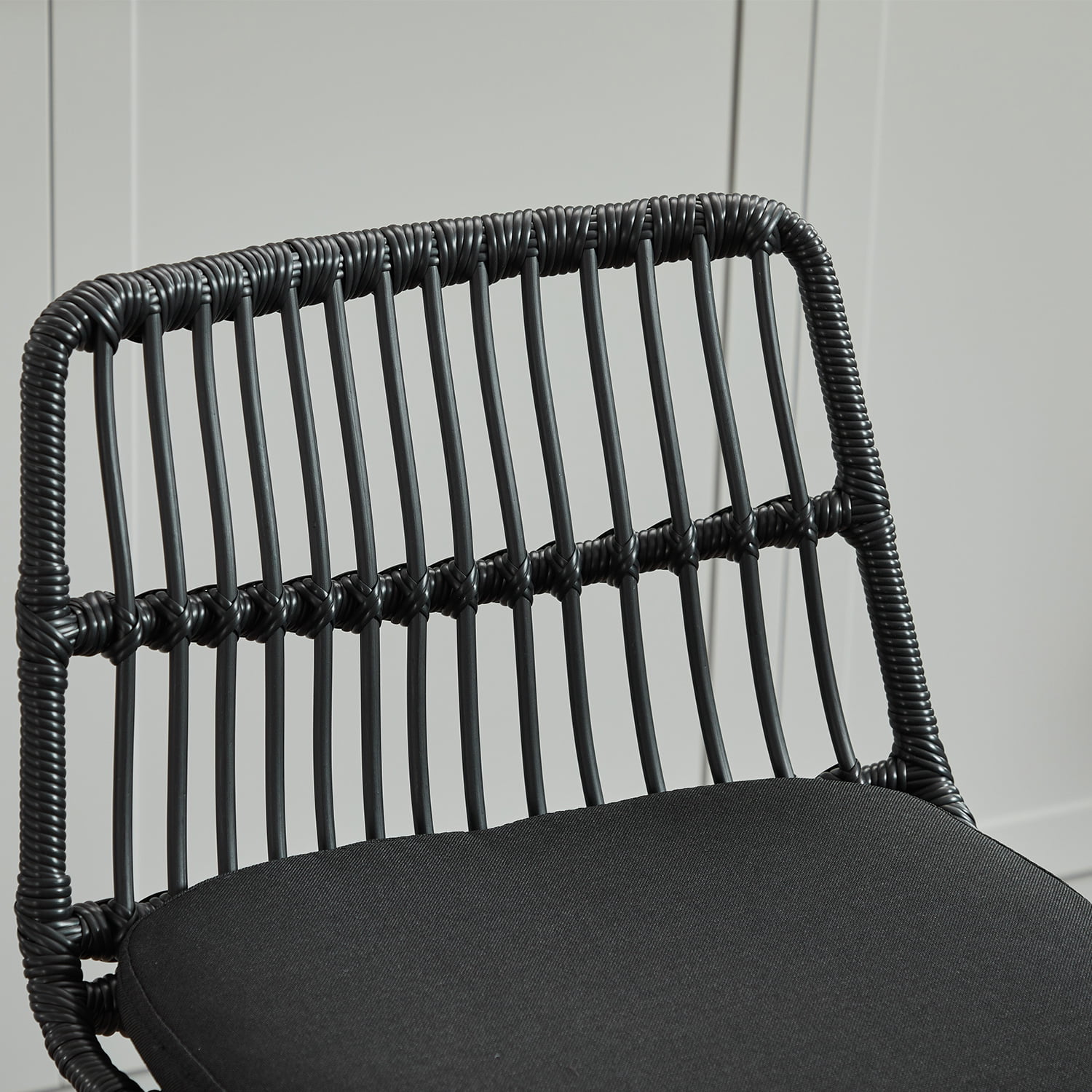 Demi Bonn 35" Counter Height Bar Stools Set of 2, Rattan Swivel Barstools with Back, Kitchen Island Countertop Chairs for Dining Room, Black