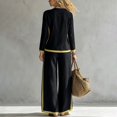 thumbnail image 4 of Gfyviroh Women's Stylish Fall Outfit Set Color Block Button Front Pullover 2 Piece Sets Long Sleeve Tops with Pants Casual Outfits, 4 of 6