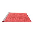 thumbnail image 2 of Ahgly Company Machine Washable Indoor Round Oriental Red Industrial Area Rugs, 5' Round, 2 of 4