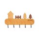 thumbnail image 1 of Perchero de madera para pared, 4 ganchos, para pared o puerta, para habitación de bebé, cocina o vestidor, con bonitos estampados de gatos, 1 of 4