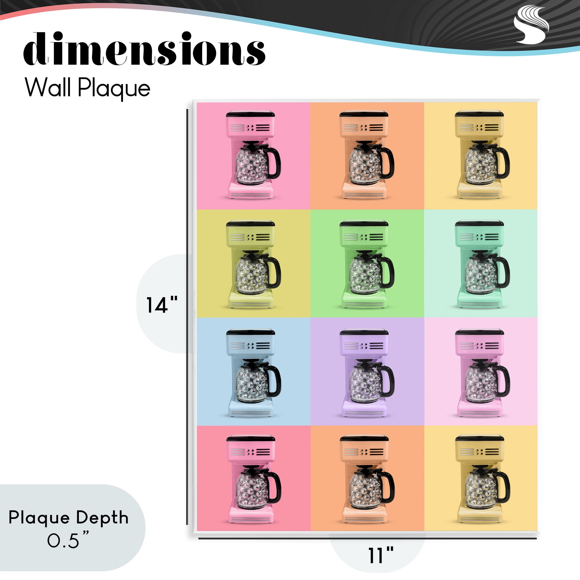 Stupell Industries Disco Coffee Maker Collage Wall Plaque Art, design by LISH Creative