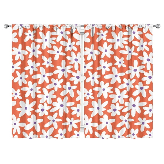 Floral Blackout Curtains for Living Room 84 Inch Long Rod Pocket Drapes, 2 Panels, 52x84 Inch, Soft Flowing Fabric for Bedroom and Lounge