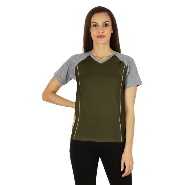 Inkmeso Solid Short Sleeve T-Shirt For Womens Sporty Casual Solid Basic Workout Shirts