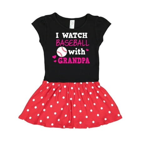 

Inktastic I Watch Baseball with My Grandpa Gift Toddler Girl Dress