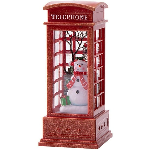 Teléfono De Navidad Linterna Luminosa Linterna De Nieve De Navidad Para Mesa De Navidad Decoración De Estudio De Sala De Estar Kearding HA041695-02