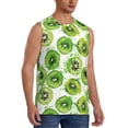 thumbnail image 2 of Pofeuu Green Kiwi Print Men's Muscle T-Shirt, Sleeveless, Muscle Tank, Classic Muscle Tee Top For Men Casual Sleeveless Muscle T-Shirt Trendy Clothes-Large, 2 of 7