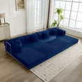 thumbnail image 6 of COOLHUT 106.3" W Combination Sofa, High Rebound Density Sponge Sofa Couch, Modular Sectional Sofa L-Shape Corduroy Couch with Chaise, Big Comfy Sleeper Floor Sofa for Living Room, Navy Blue, 6 of 30