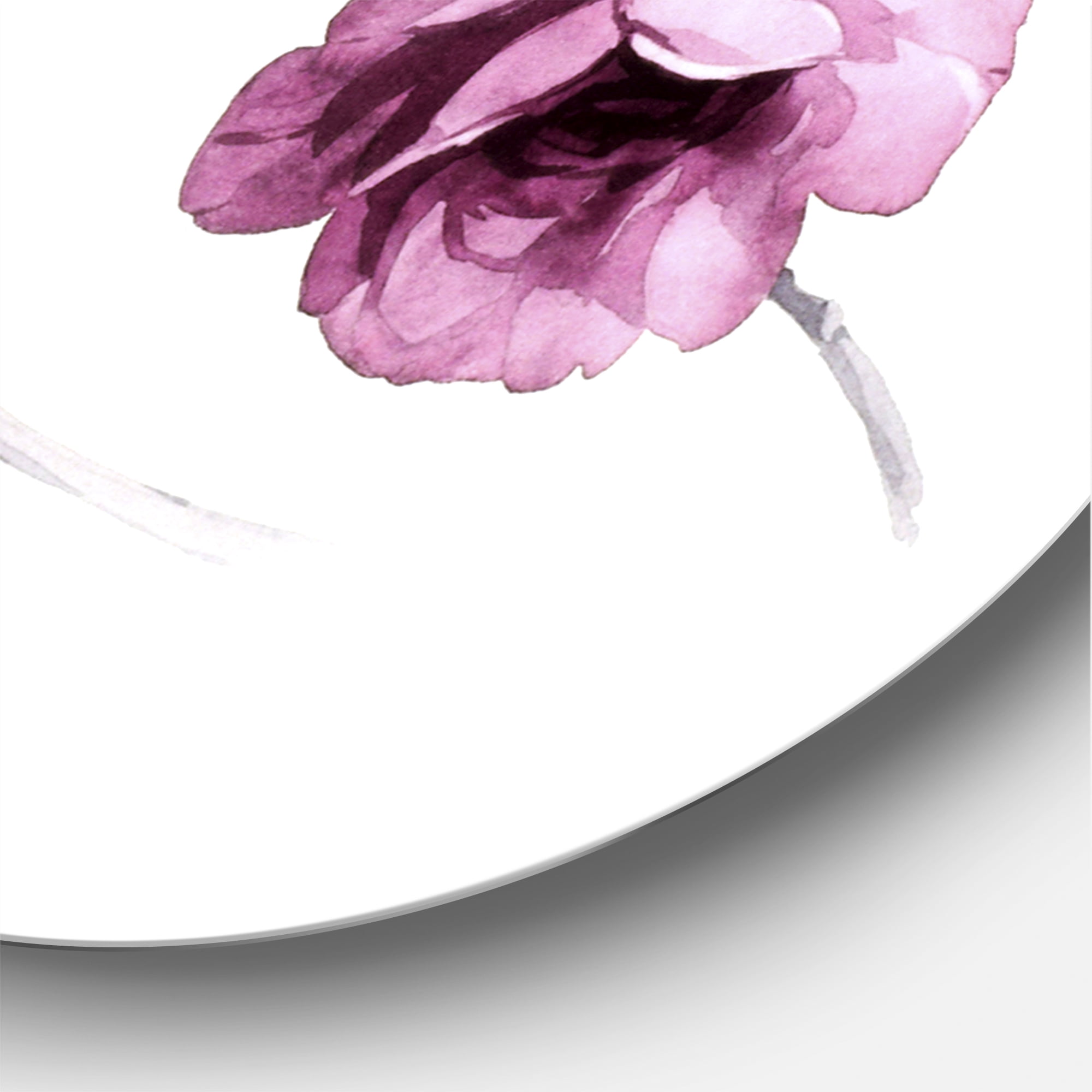 Designart 'Orange and Pink Wildflowers' Traditional Circle Metal Wall Art 29x29 - Disc of 29