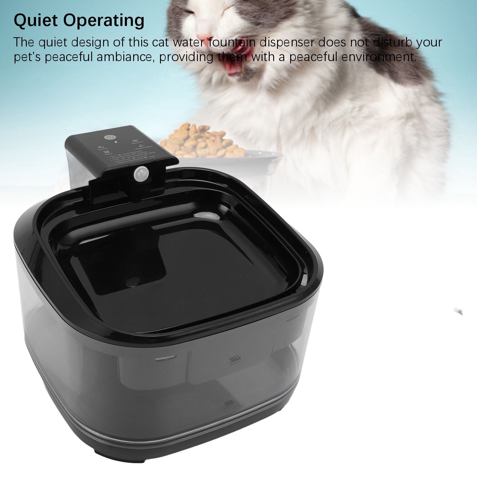 Yajisi Cat Water Fountain, 4.5L / 152 oz Large Capacity Quiet Automatic Pet Drinking Dispenser with Cycle Filtration for Dogs and Cats, Black