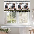 thumbnail image 4 of Farm Cow Chicken Valances for Windows Spring Pink Yellow Flower Black Plaid Animal Valance Curtains Rod Pocket Bathroom Small Window Treatments for Kitchen Living Room Bedroom, 54"x18", 4 of 7
