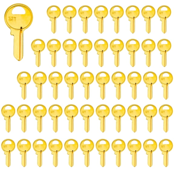 Brass Finish Key Blanks, M1 (MA1) Uncut Blank Keys, Pack of 50 Keys