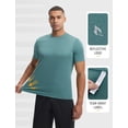 thumbnail image 5 of BALEAF Men's Sun Protection Shirts Short Sleeve T-Shirts Swim Rash Guard Hiking Running SPF UPF 50+ UV Lightweight Heather Dark Green L, 5 of 7