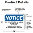 thumbnail image 2 of (2 Pack) For The Comfort Of All Guests No Gang Attire OSHA Notice Sign, 2 of 7